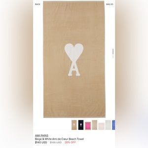 AMI logo beach towel NWT ssense